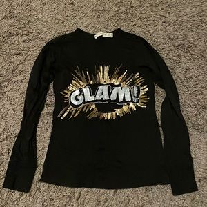 Black tees long sleeve with word Glam